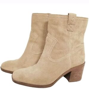 100% Genuine Suede Leather Boots Booties Womens 6.5 Western Prairie Cowgirl